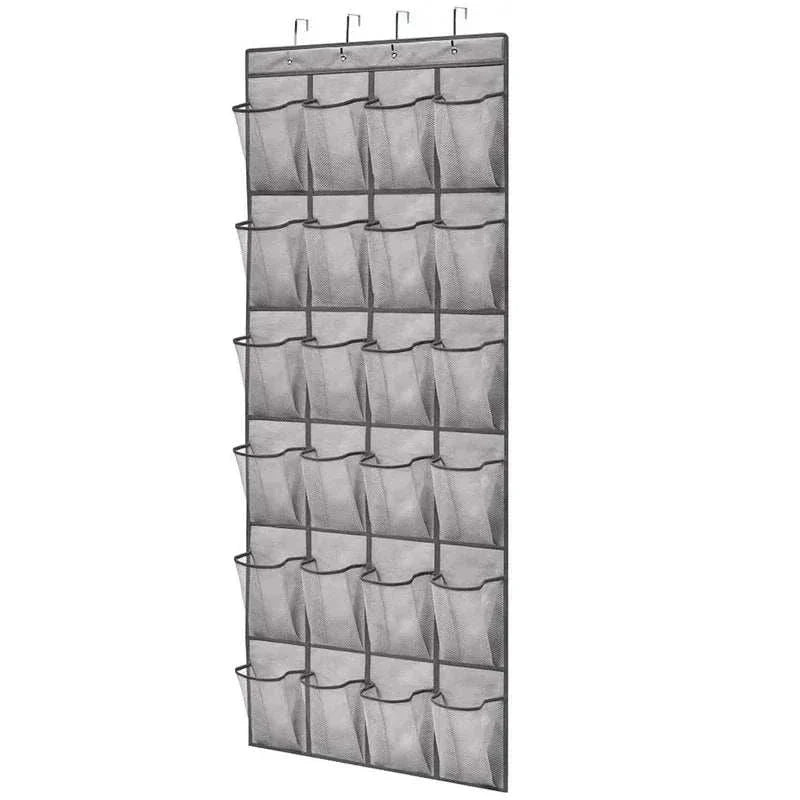 Over the Door Shoe Rack with 24 Large Mesh Pockets Hanging Shoe Organizer for Closet Hanging Shoe Rack Holder Hanger