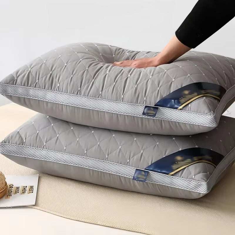 Orthopedic Pillow for Cervical Support & Sleep Aid High Resilience Non-Collapsing Core Student Single Pillow Home/Dorm/Hotel Use