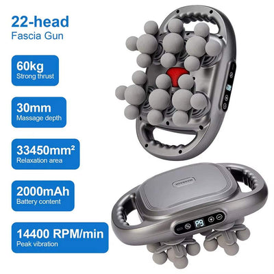 42-Heads Fascia Gun High-Frequency Vibration Body Massage Gun Back and Waist Massager Neck Shoulder Massager Muscle Masajeador