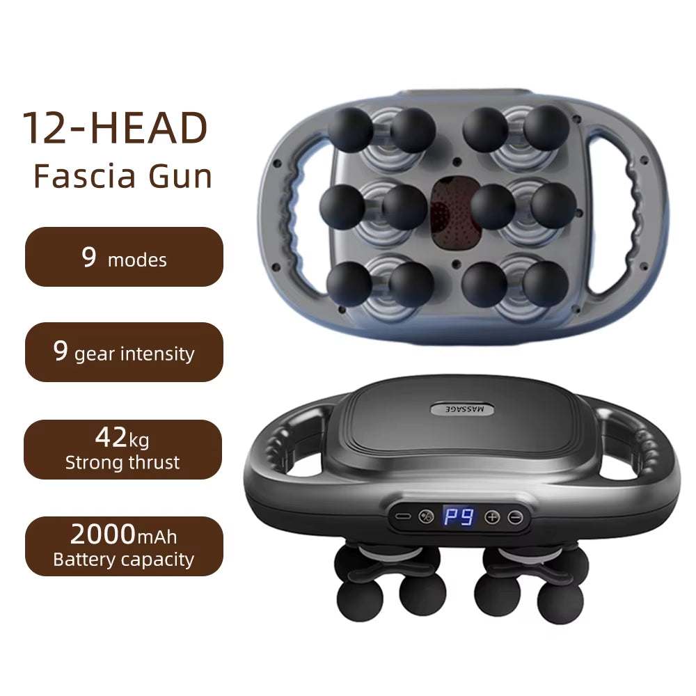 42-Heads Fascia Gun High-Frequency Vibration Body Massage Gun Back and Waist Massager Neck Shoulder Massager Muscle Masajeador