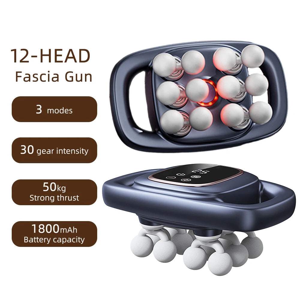 42-Heads Fascia Gun High-Frequency Vibration Body Massage Gun Back and Waist Massager Neck Shoulder Massager Muscle Masajeador
