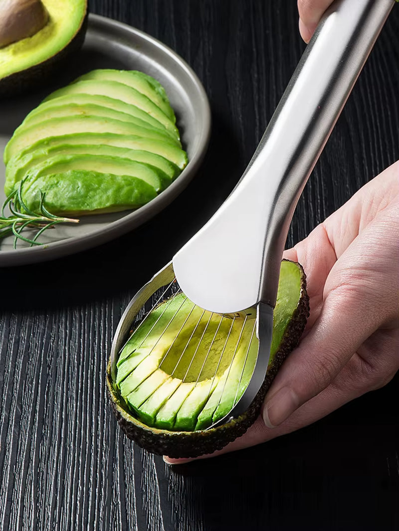 Fruit Slicer Avocado Knife Gadget Stainless Steel Cutter for KitchenHQ