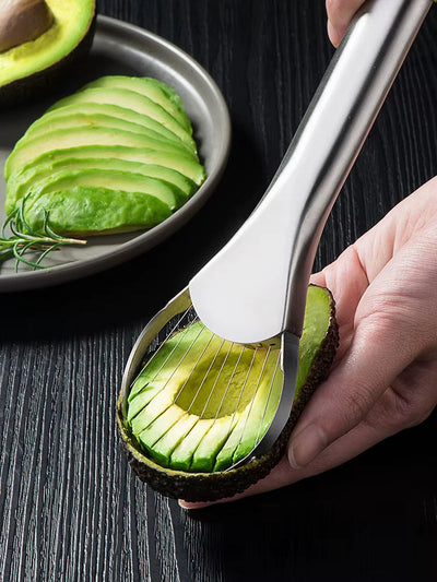 Fruit Slicer Avocado Knife Gadget Stainless Steel Cutter for KitchenHQ