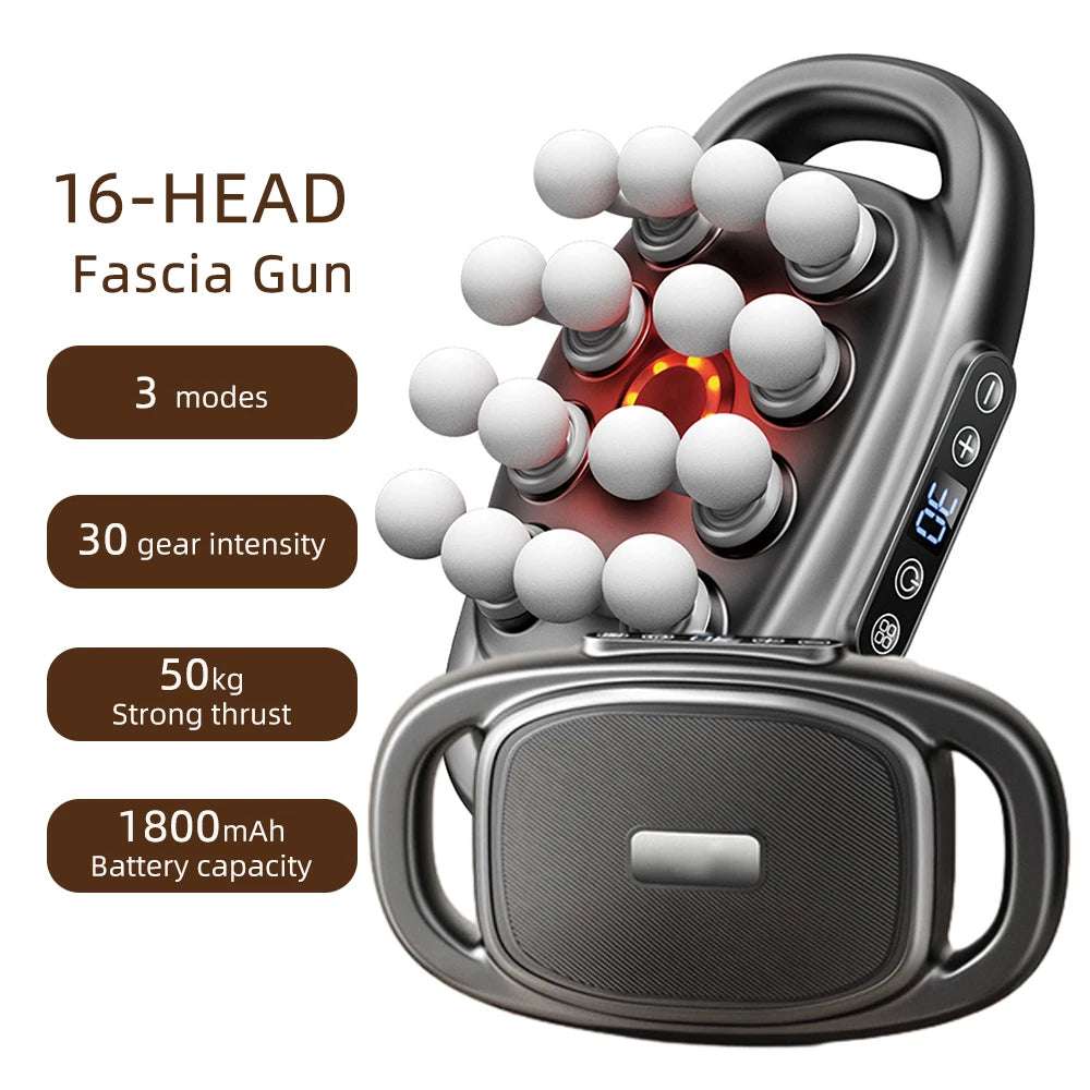 42-Heads Fascia Gun High-Frequency Vibration Body Massage Gun Back and Waist Massager Neck Shoulder Massager Muscle Masajeador
