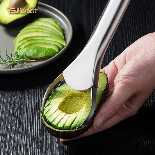 Fruit Slicer Avocado Knife Gadget Stainless Steel Cutter for KitchenHQ