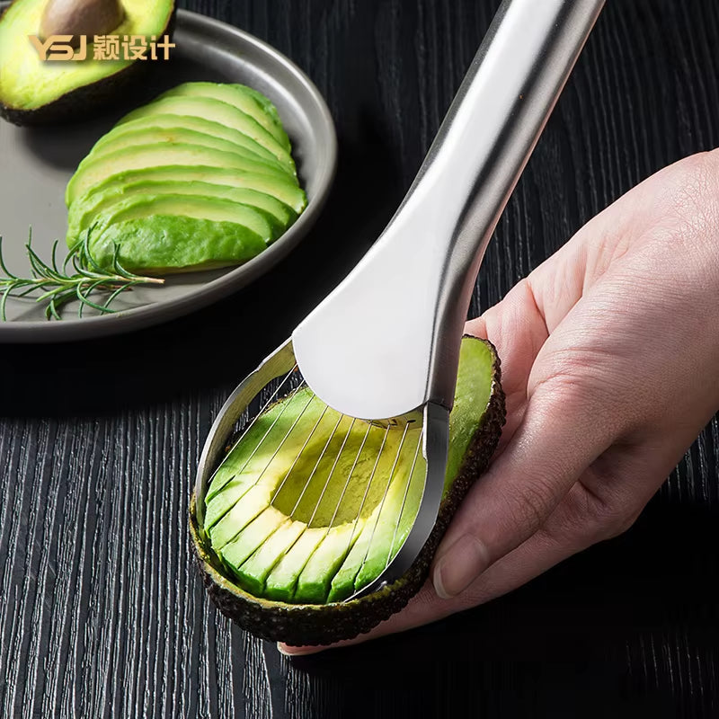 Fruit Slicer Avocado Knife Gadget Stainless Steel Cutter for KitchenHQ