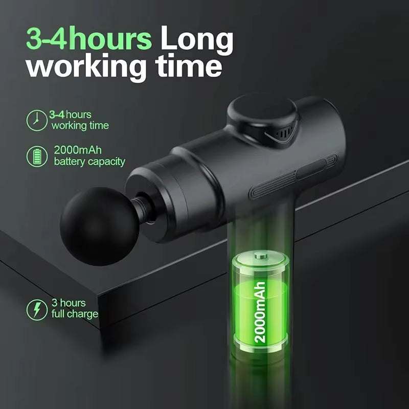 ELEVORA Electric Deep Tissue Massage Gun with 8 Interchangeable Heads for Muscle Relaxation and Recovery in Arms, Back, and Legs