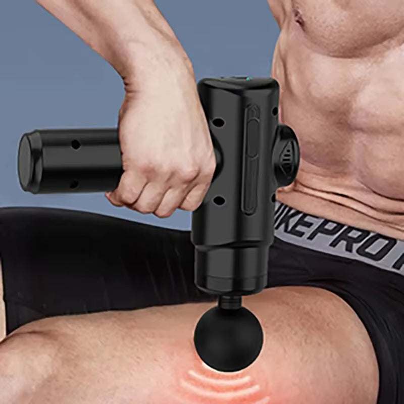 ELEVORA Electric Deep Tissue Massage Gun with 8 Interchangeable Heads for Muscle Relaxation and Recovery in Arms, Back, and Legs