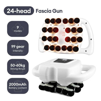 42-Heads Fascia Gun High-Frequency Vibration Body Massage Gun Back and Waist Massager Neck Shoulder Massager Muscle Masajeador