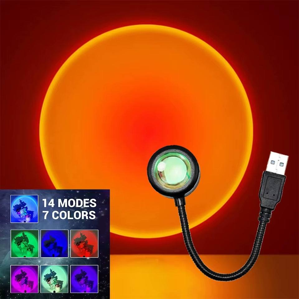 LED Sunset Lamp Nightlights USB Projector Birthday Party Decoration Mood Lights for Bedroom Living Room Wall Photography