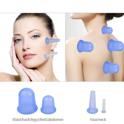 Silicone Vacuum Cupping Massage Jars anti Cellulite Massage Facial Suction Cups Face Neck Lift Skin Scraping Guasha anti Wrinkle