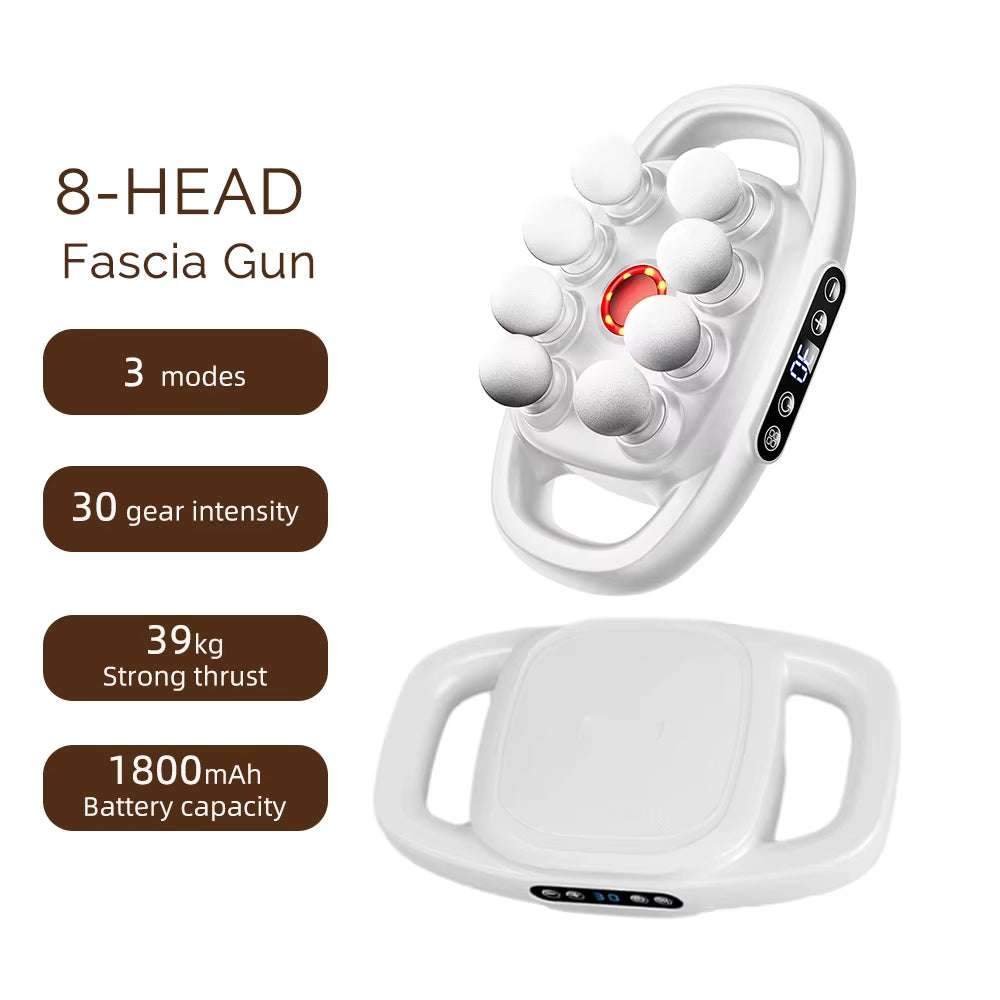 42-Heads Fascia Gun High-Frequency Vibration Body Massage Gun Back and Waist Massager Neck Shoulder Massager Muscle Masajeador