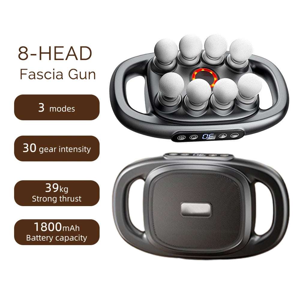 42-Heads Fascia Gun High-Frequency Vibration Body Massage Gun Back and Waist Massager Neck Shoulder Massager Muscle Masajeador