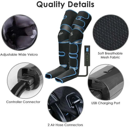 Foot Air Pressure Leg Massager Promotes Blood Circulation, Body Massager, Muscle Relaxation, Lymphatic Drainage Device 360°