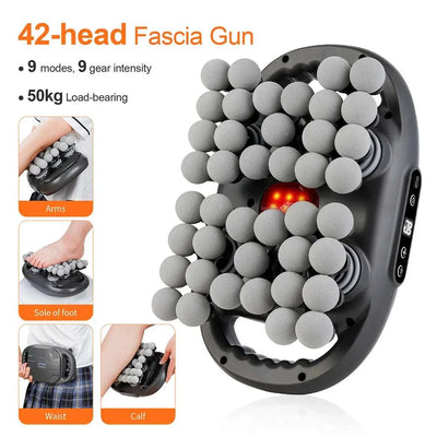 42-Heads Fascia Gun High-Frequency Vibration Body Massage Gun Back and Waist Massager Neck Shoulder Massager Muscle Masajeador