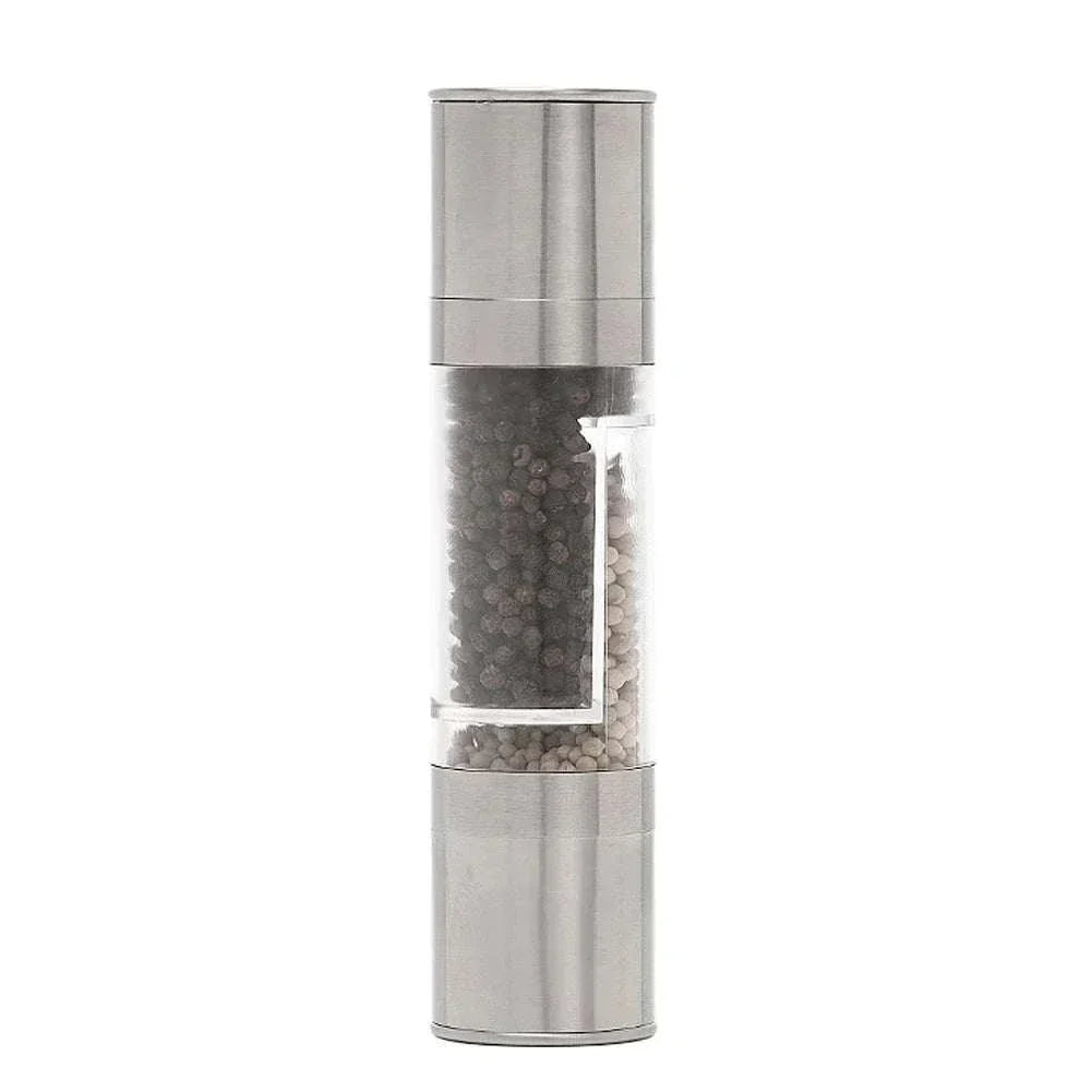 2 in 1 Salt and Pepper Grinder Set Manual Stainless Steel Mills with Adjustable Ceramic Grinding for Spices Kitchen Tool