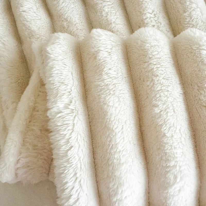 Soft Blanket Rabbit Plush Warm Flannel Coral Nap Office Blanket Cozy X