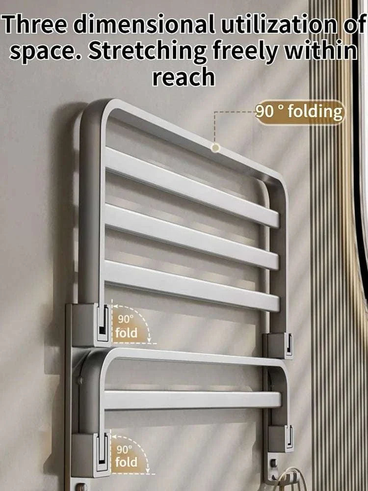 Upgrade and Thicken Grey/Black 40CM-60CM Towel Rack Space Aluminum Toilet Storage Rack Wall Mounted Bathtowel Rack
