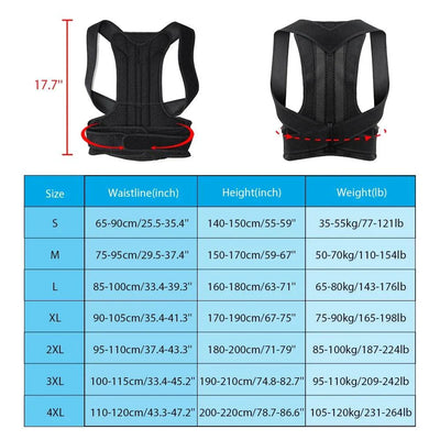 ELEVORA Back Brace Posture Corrector for Women & Men, Adjustable Back Lumbar Support Belt Shoulder Posture Support for Improve Scoliosis