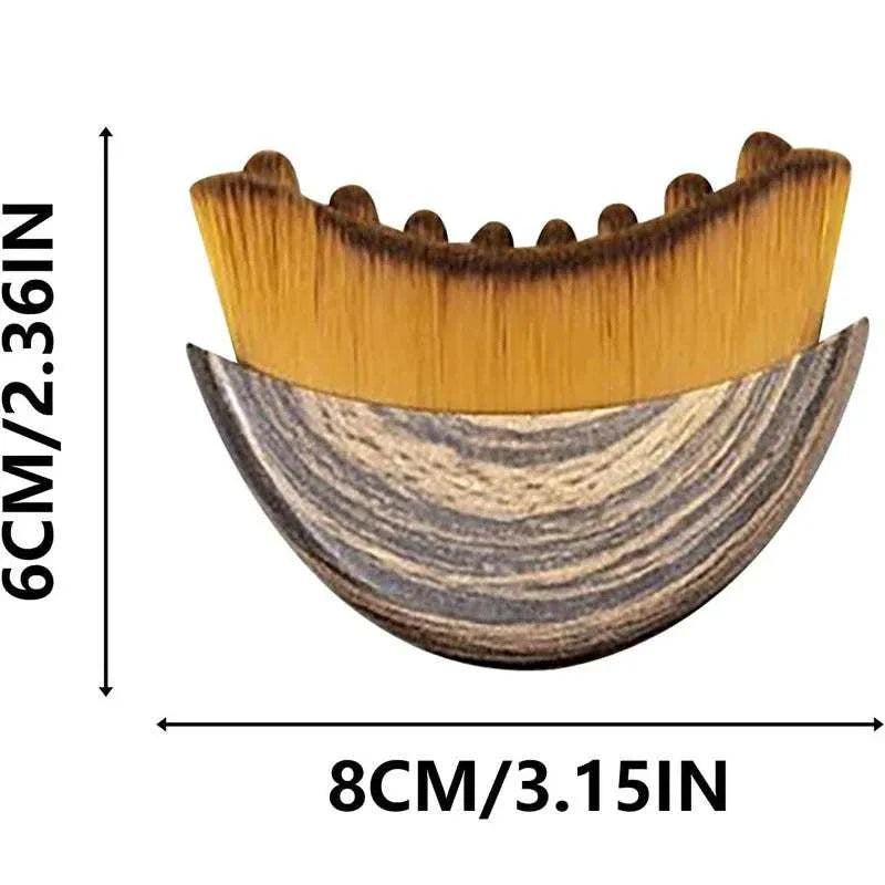 Lymphatic Contour Face Brush with soft bristles and ergonomic handle for facial lymphatic drainage and puffiness reduction