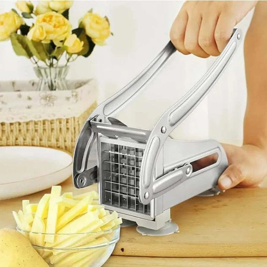 French Fries Cutter Stainless Steel Potato Slicer Quick-Cut Potato Slicer with 36/46-Hole Blade Manual Kitchen Tool