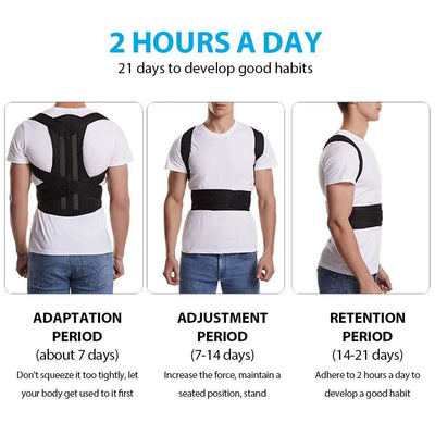 ELEVORA Back Brace Posture Corrector for Women & Men, Adjustable Back Lumbar Support Belt Shoulder Posture Support for Improve Scoliosis