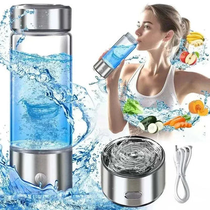 Hydrogen-Rich Water Cup Electric Hydrogen Rich Water Generator Bottle Titanium Quality Filter Portable Antioxidant Lonizer 420Ml