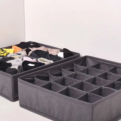 1Pc Dark Grey Underwear Storage Box Socks Underwear Storage Drawer Division Multifunctional Household Wardrobe Classification