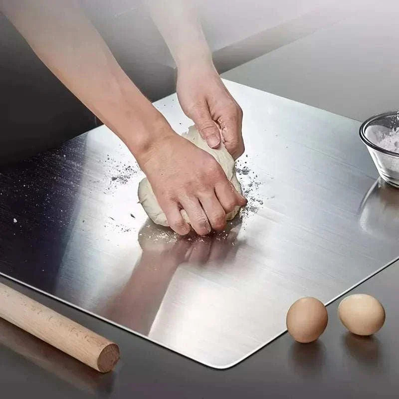 Practical Stainless Steel Cutting Board, Multi-Purpose Kneading, Fruit Cutting, Antibacterial, Easy to Clean Kitchen Surface