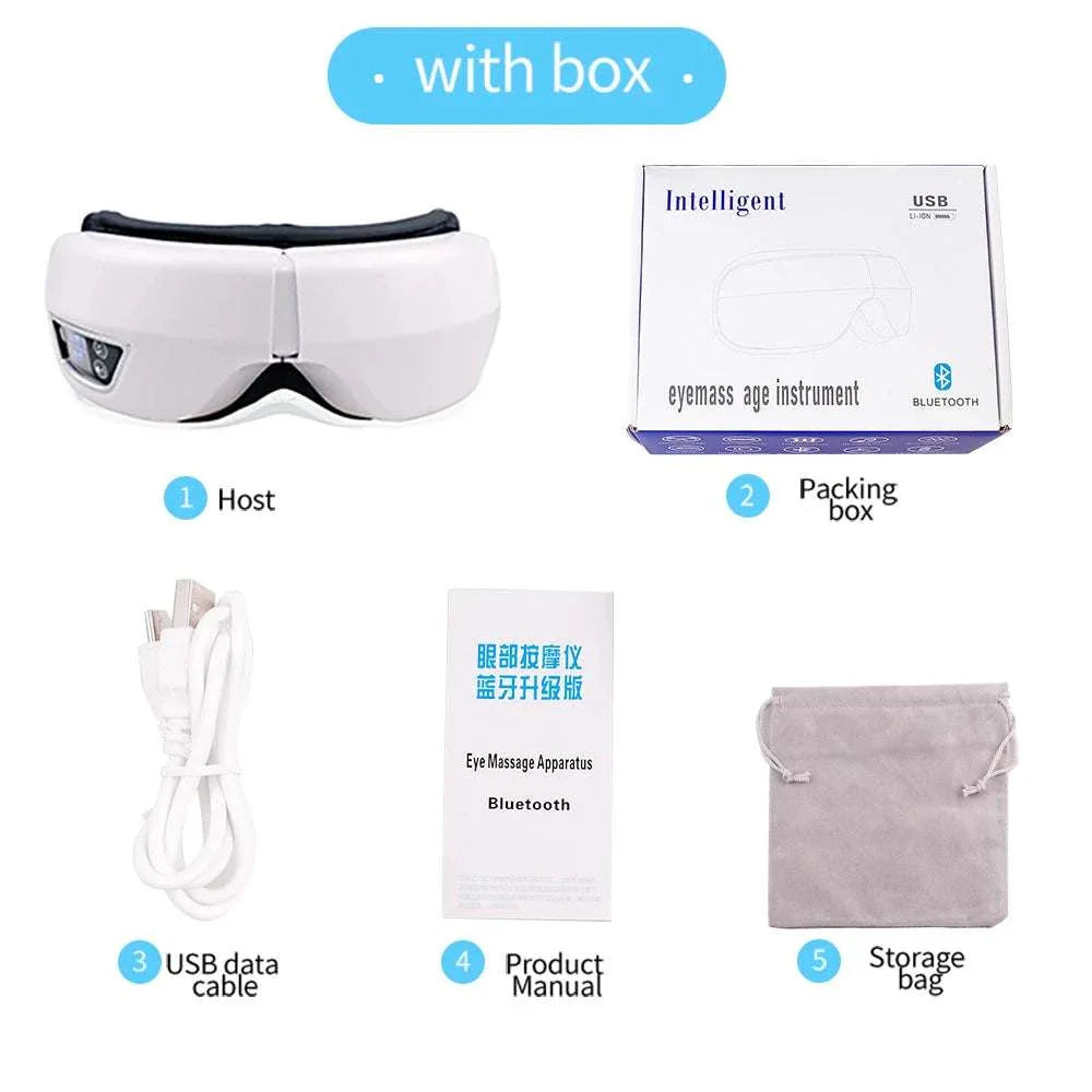 Smart Portable Vibration Eye Massager Airbag Compress Eye Care Tool Bluetooth Music Eye Massage Eye Relax Fatigue Sleepping Mask