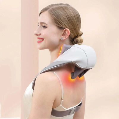 ELEVORA Neck Shoulder Massager Finger Pressure Heated Back Massagers Electric Kneading Muscles Massage Pillow Neck Waist Leg Body