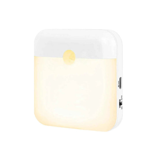 LED smart human body sensor night light with USB charging and magnetic suction for cabinets and halls