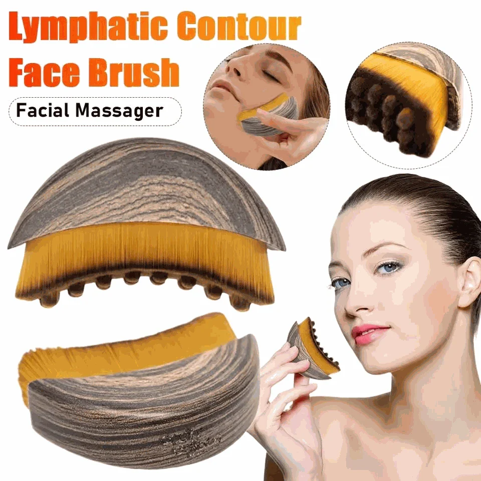 Lymphatic Contour Face Brush Lymphatic Drainage Reduce Puffiness Relief Fatigue Facial Massager Face Chin Skin Sculpting Tool