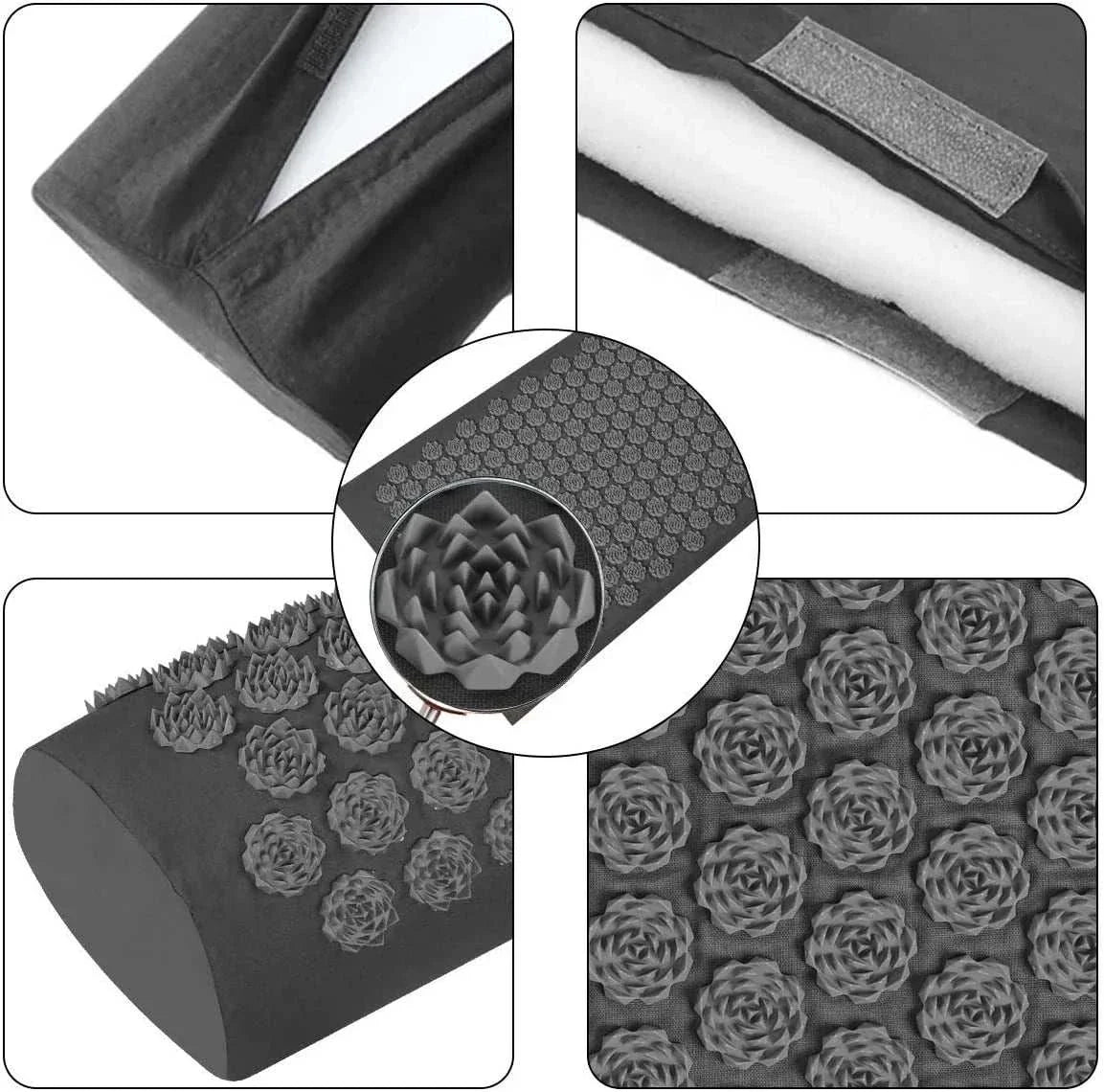 ELEVORA Acupressure Yoga Mat Kuznetsov'S Applicator Cushion Sensi Massage Body Needles with Spikes Pillow Foot Massager Fitness Pilates