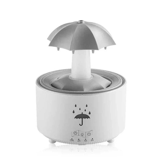 Creative umbrella water drop air humidifier and aroma diffuser with colorful light and 300ML capacity