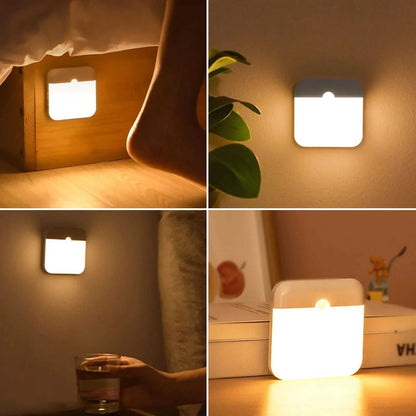 LED Smart Human Body Sensor Night Lights Emergency Automatic Lighting USB Charging Wireless Magentic Suction LED Cabinet Lights