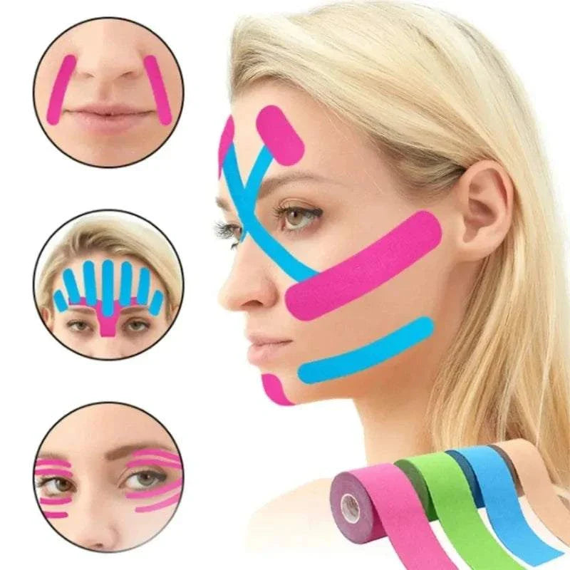 2.5CM X 5M Kinesiology Tape for Face V Line Neck Eyes Lifting Wrinkle Remover Sticker Tape Facial Skin Care Tool Elastic Bandage