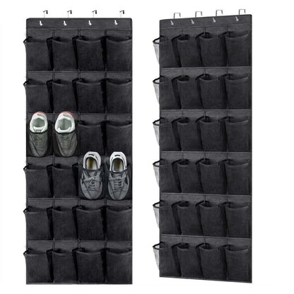 Over the Door Shoe Rack with 24 Large Mesh Pockets Hanging Shoe Organizer for Closet Hanging Shoe Rack Holder Hanger