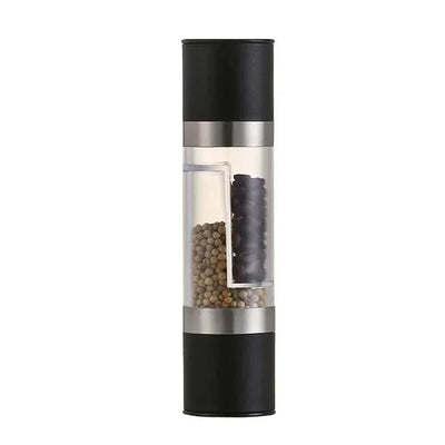 2 in 1 manual salt and pepper grinder set with adjustable ceramic grinding and stainless steel design