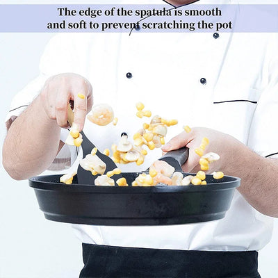 Non-Stick Silicone Spatula Wooden Turner Pancakes Frying Pan Shovel Meat Egg Scraper Turners Food Lifters Kitchen Cooking Tool