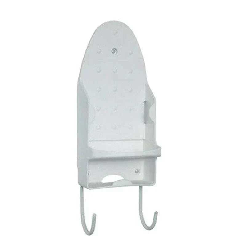 white portable iron holder wall mount ironing board storage rack with hooks