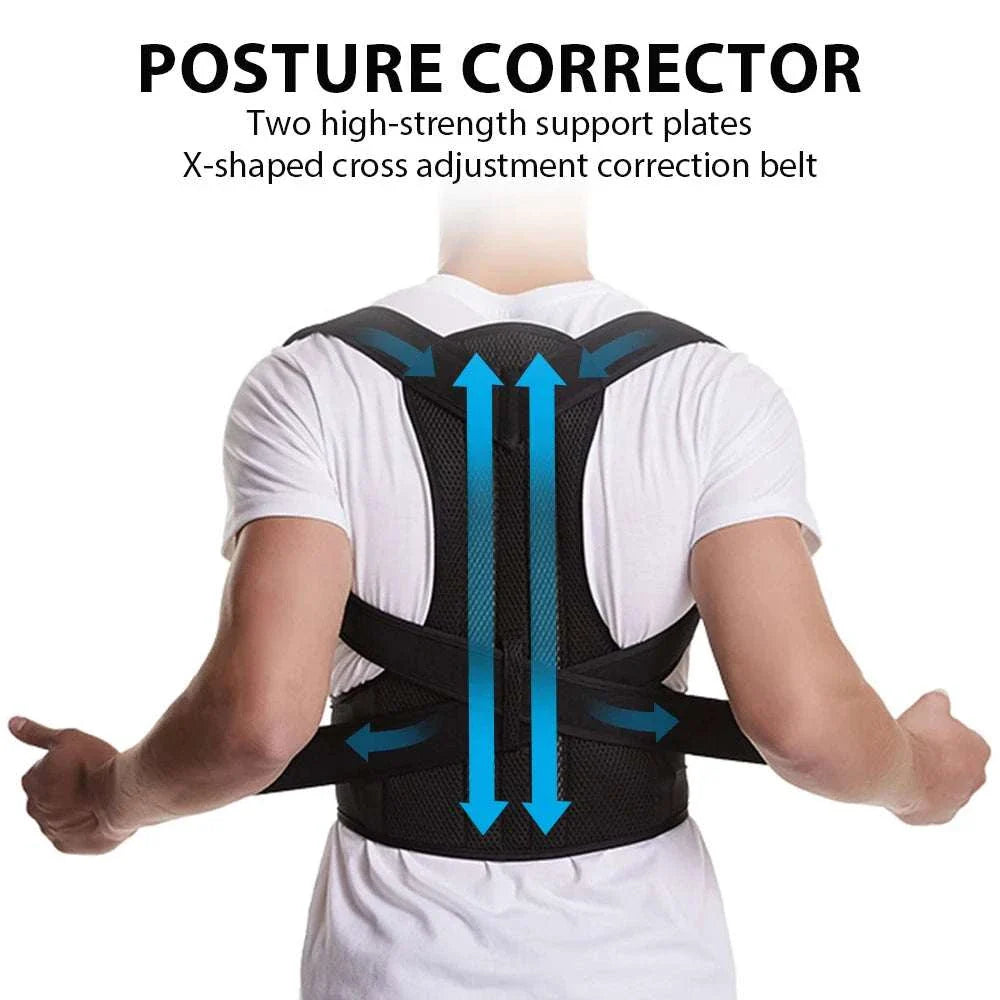 ELEVORA Back Brace Posture Corrector for Women & Men, Adjustable Back Lumbar Support Belt Shoulder Posture Support for Improve Scoliosis