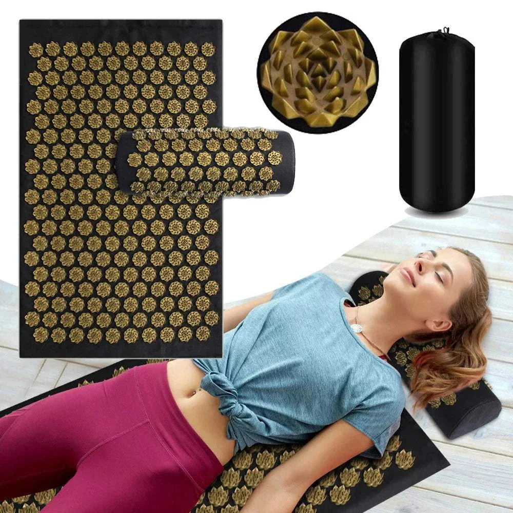 ELEVORA Acupressure Yoga Mat Kuznetsov'S Applicator Cushion Sensi Massage Body Needles with Spikes Pillow Foot Massager Fitness Pilates