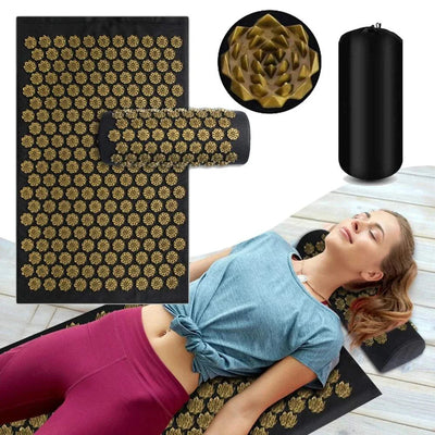 ELEVORA Acupressure Yoga Mat Kuznetsov'S Applicator Cushion Sensi Massage Body Needles with Spikes Pillow Foot Massager Fitness Pilates