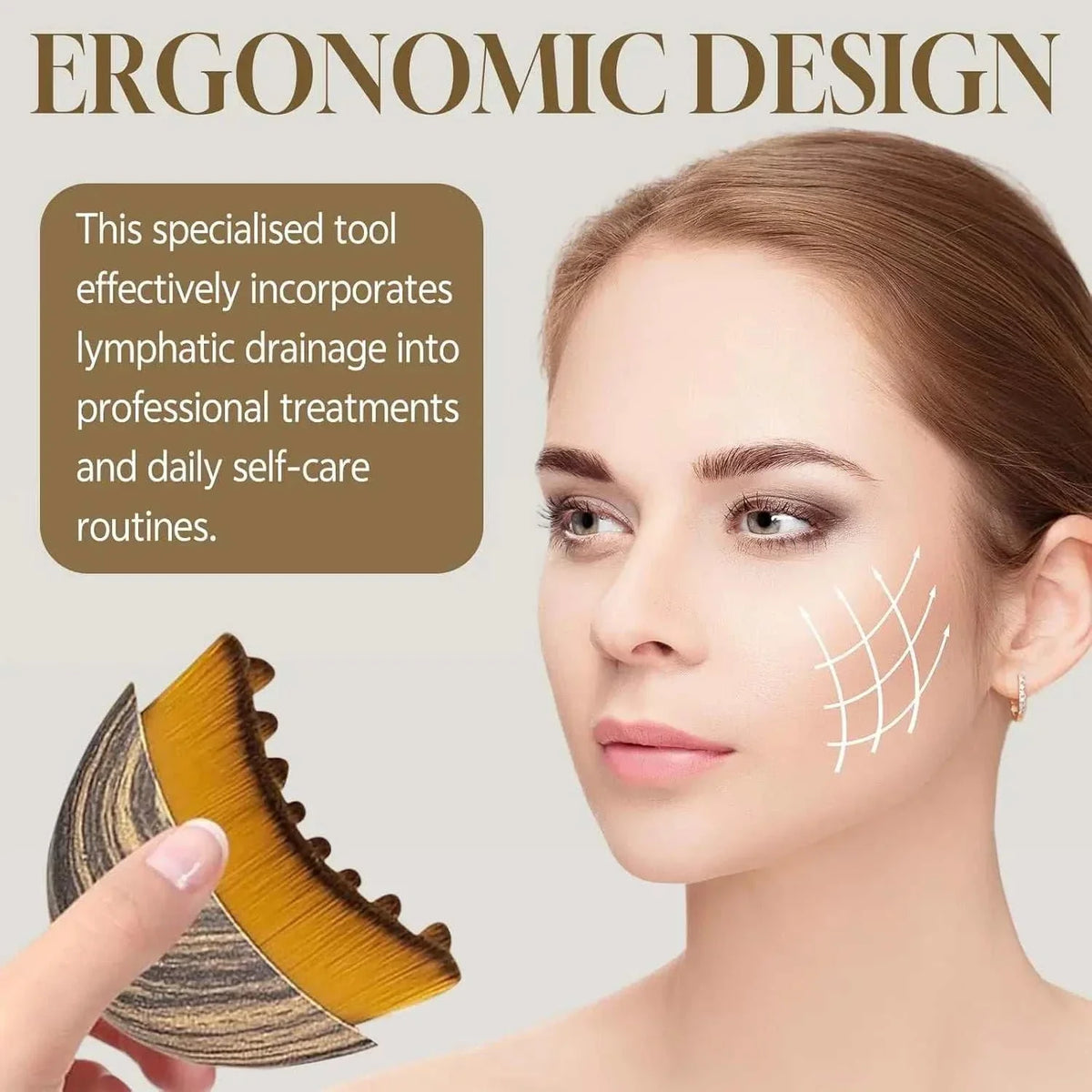 Lymphatic Contour Face Brush Lymphatic Drainage Reduce Puffiness Relief Fatigue Facial Massager Face Chin Skin Sculpting Tool
