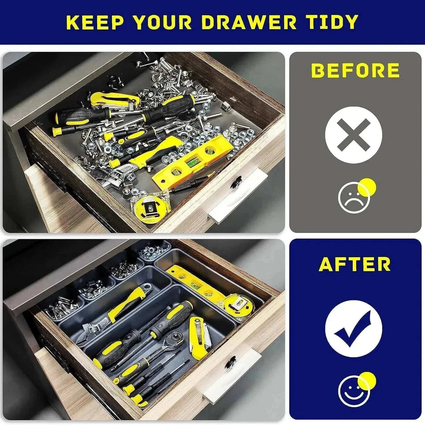 Drawers Organization -8/26/47Pcs Tool Tray Organizer Set for Workbench