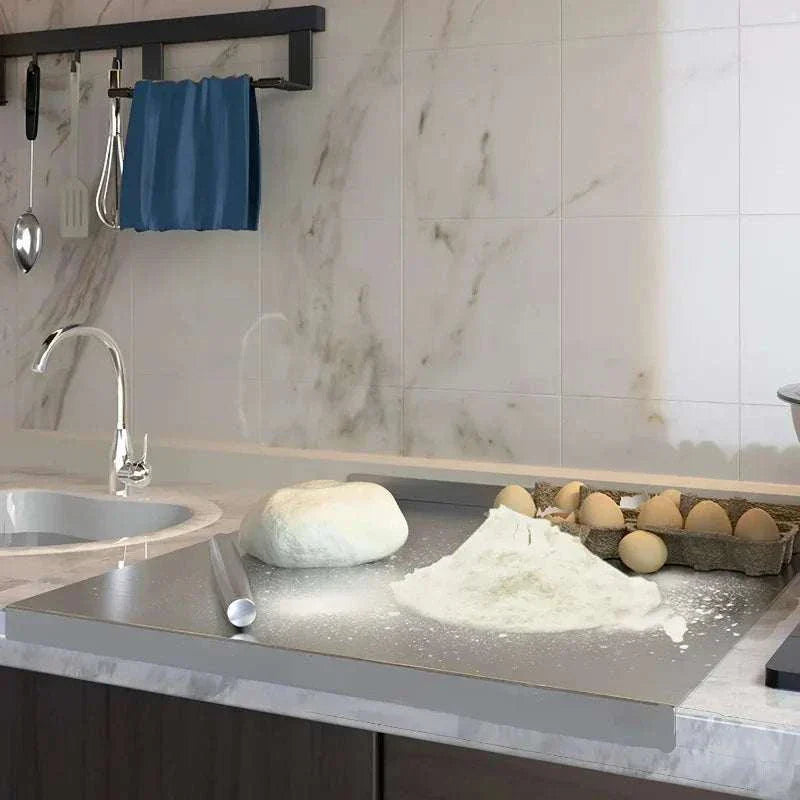 Practical Stainless Steel Cutting Board, Multi-Purpose Kneading, Fruit Cutting, Antibacterial, Easy to Clean Kitchen Surface