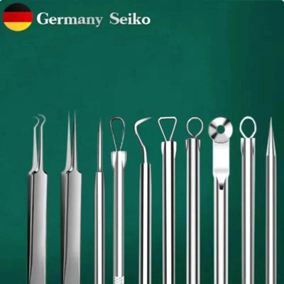 11Pcs Acne Needle Blackhead Clip Remover Extraction Pore Black Head Clean Face Skin Care Cleansing Needle Blemish Removal Tool