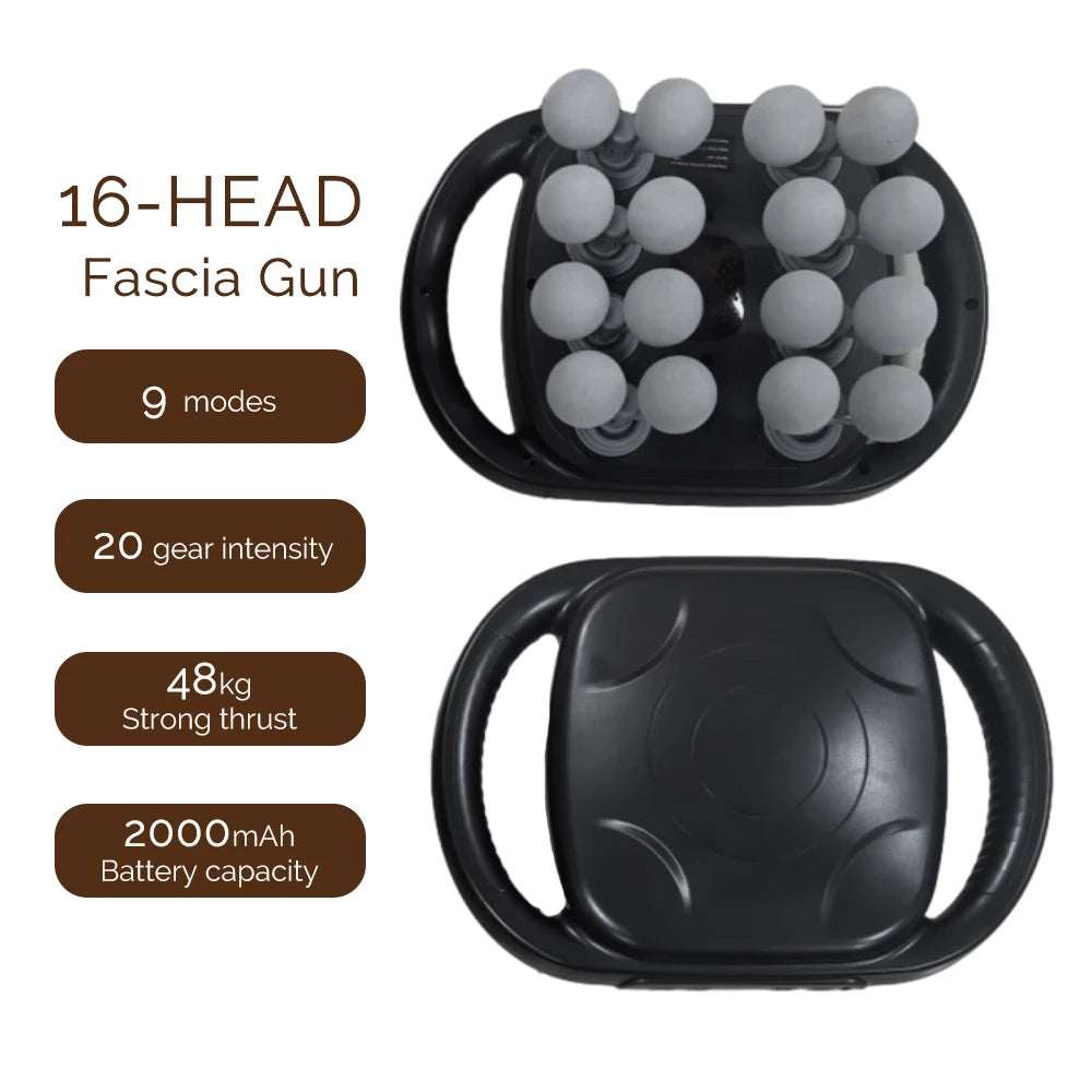 42-Heads Fascia Gun High-Frequency Vibration Body Massage Gun Back and Waist Massager Neck Shoulder Massager Muscle Masajeador