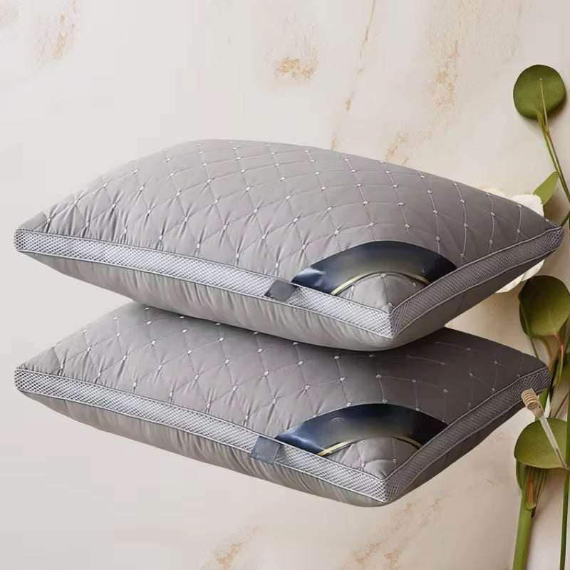 Orthopedic Pillow for Cervical Support & Sleep Aid High Resilience Non-Collapsing Core Student Single Pillow Home/Dorm/Hotel Use
